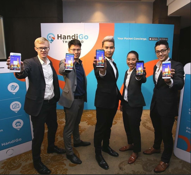 HandiGo’s CEO, Sakdidet Poolsawad, alongside founding member, Benjamin Abbott, presenting the application 2017. 