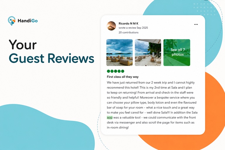 Sala guest review of the app on tripadvisor